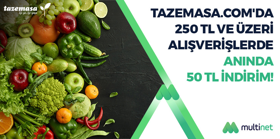 Tazemasa Alışverişlerinde 50 TL İndirim